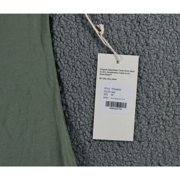 New Mate The Label Dress Xs Green Tencel Sleep Tee Dress Organic One Pocket - Picture 3 of 5